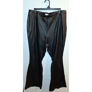Rue Black Faux Leather Pull-on Bell Bottom Pants Sz 3X